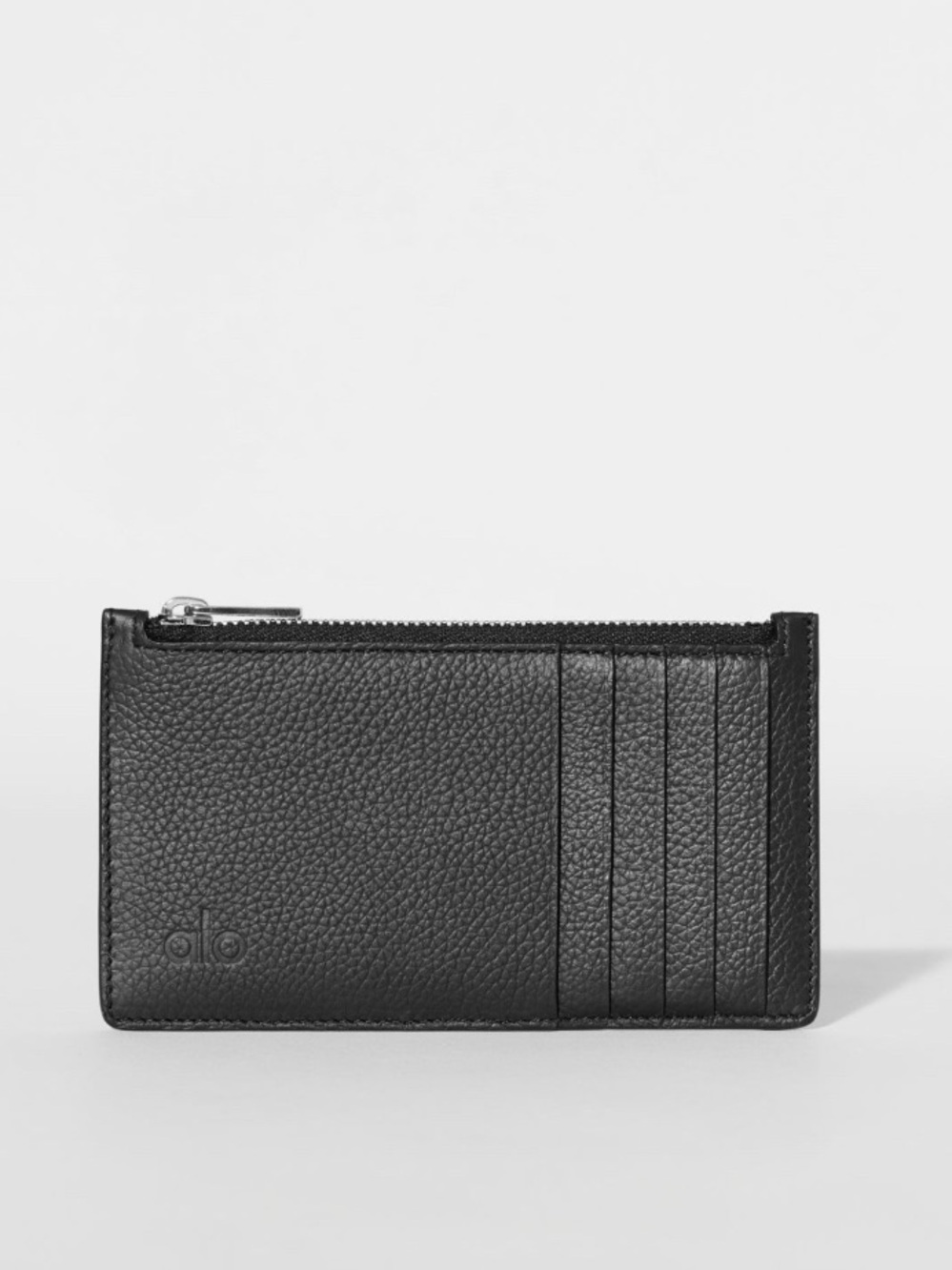 ALO Zip Card Holder Black Leather